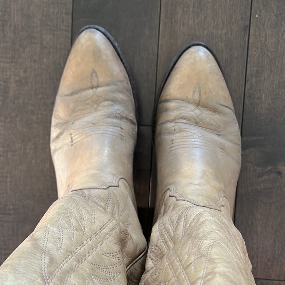 Beige Cowboy Boots - Picture 9 of 14